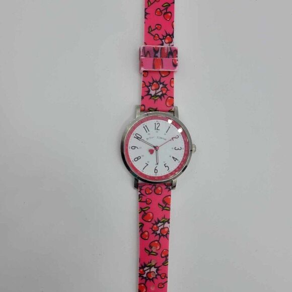 Betsey Johnson Red Cherries Nurses Watch NWOT! WORKS! - Picture 7 of 8